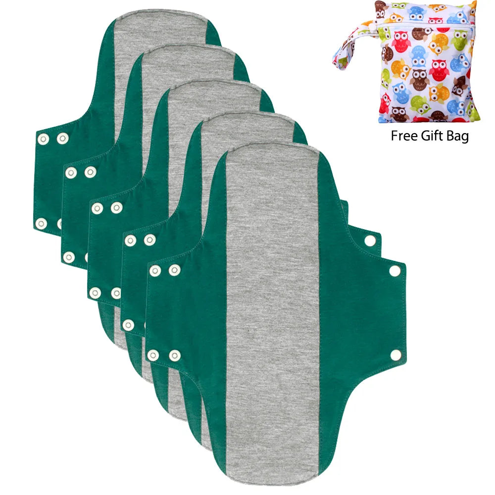 BIAI 22*28CM 5PCS Washable Graphene Menstrual Cloth Pads Cotton Reusable Care Pads Female Menstrual Pad Breathable Sanitary