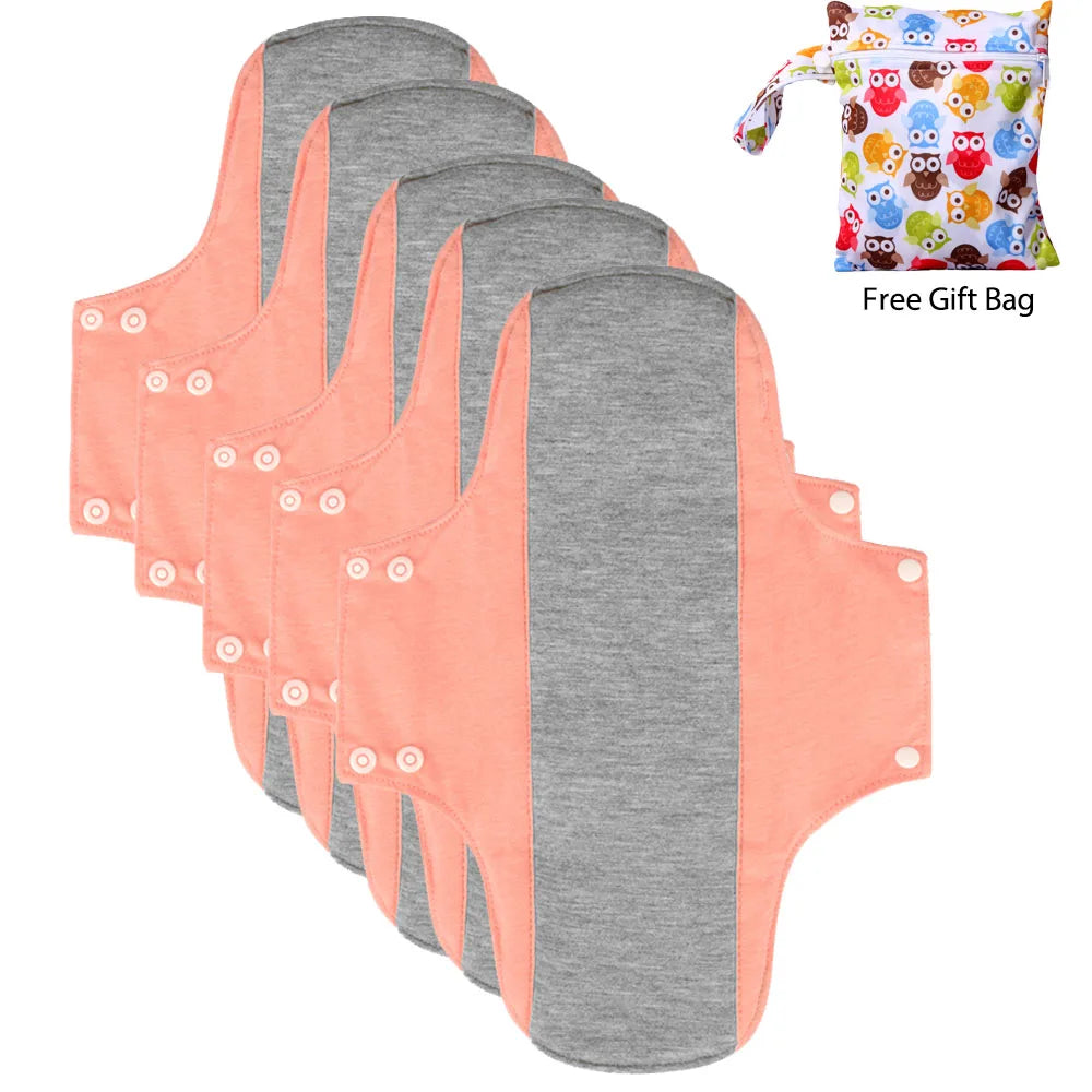 BIAI 22*28CM 5PCS Washable Graphene Menstrual Cloth Pads Cotton Reusable Care Pads Female Menstrual Pad Breathable Sanitary