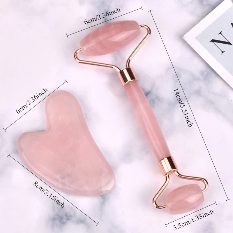 1 Set Pink Resin Gua Sha Scraping Massage Tools and Face Roller - Manual Relaxation Kit, Unscented, No Electricity or Batteries Required, Ideal for Physical & Mental Wellness, Massage Relaxation Tools|Stylish Relaxation Tools