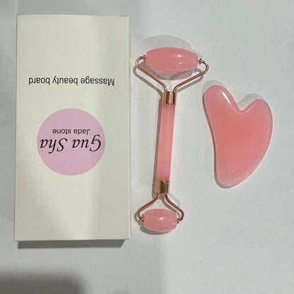 1 Set Pink Resin Gua Sha Scraping Massage Tools and Face Roller - Manual Relaxation Kit, Unscented, No Electricity or Batteries Required, Ideal for Physical & Mental Wellness, Massage Relaxation Tools|Stylish Relaxation Tools