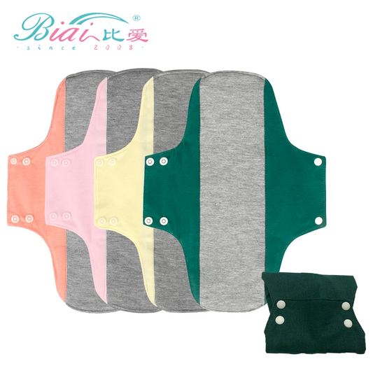 BIAI 22*28CM  5PCS Washable Graphene Menstrual Cloth Pads Cotton Reusable Care Pads Female Menstrual Pad Breathable  Sanitary